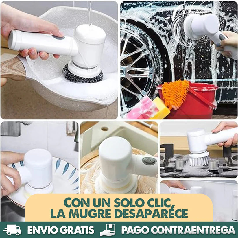 SpinClean Pro | Limpieza Efectiva con Cepillo 5 en 1