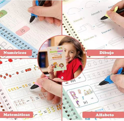 📚 Set de caligrafía x4 libros mágicos + Bolígrafo y 10 Minas GRATIS✏️