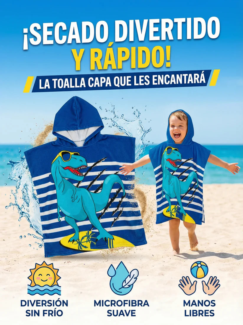 PonchiKids™ - Toalla con Capa para niños