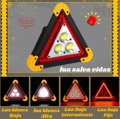 Triángulo Señalizador Led con Panel Solar